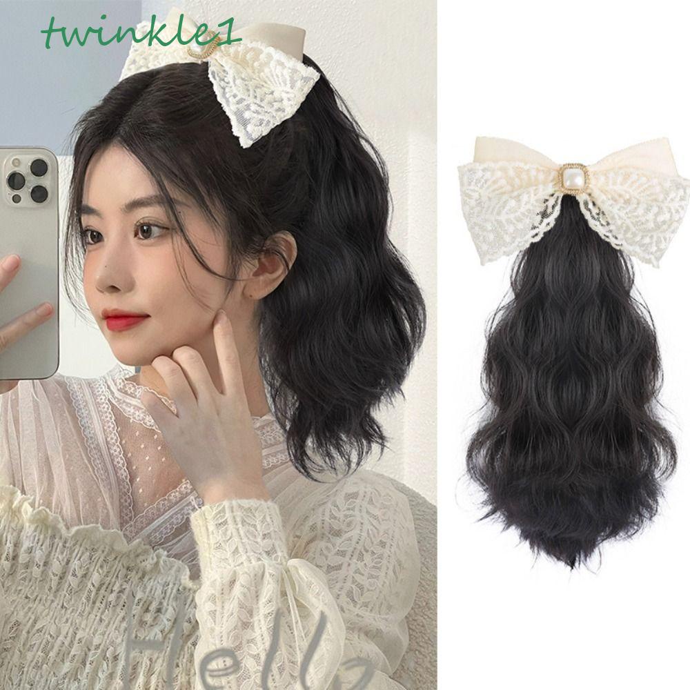 Tóc Giả Đuôi Ngựa Kiểu Xoăn Ngắn Bằng Sợi Tổng Hợp Chất Lượng Cao Phong Cách Vintage