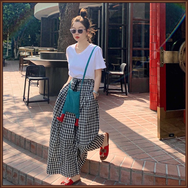 Quần Culottes Lưng Cao Ống Rộng Họa Tiết Kẻ Sọc Phong Cách Cổ Điển Thời Trang Cho Nữ