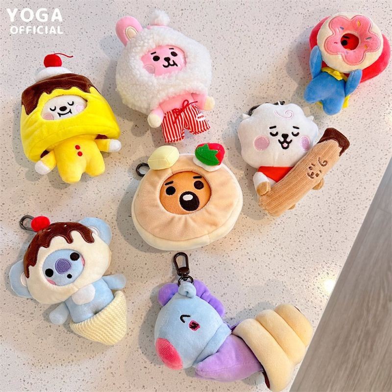 Búp Bê Nhồi Bông BTS21 Hobby Tata Rj Chimmy Cooky Shooky Mang Koya Món Tráng Miệng Treo Móc Khóa Quà Sinh Nhật