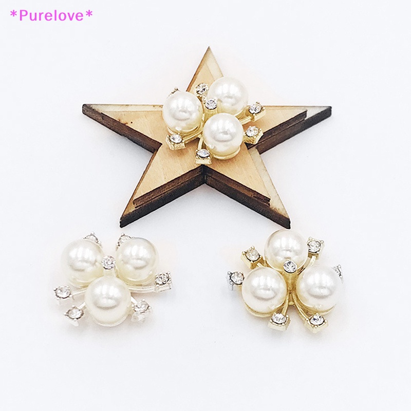 Bộ 10 Nút Áo Hình Hoa Đính Ngọc Trai Trang Trí Đám Cưới DIY Mới