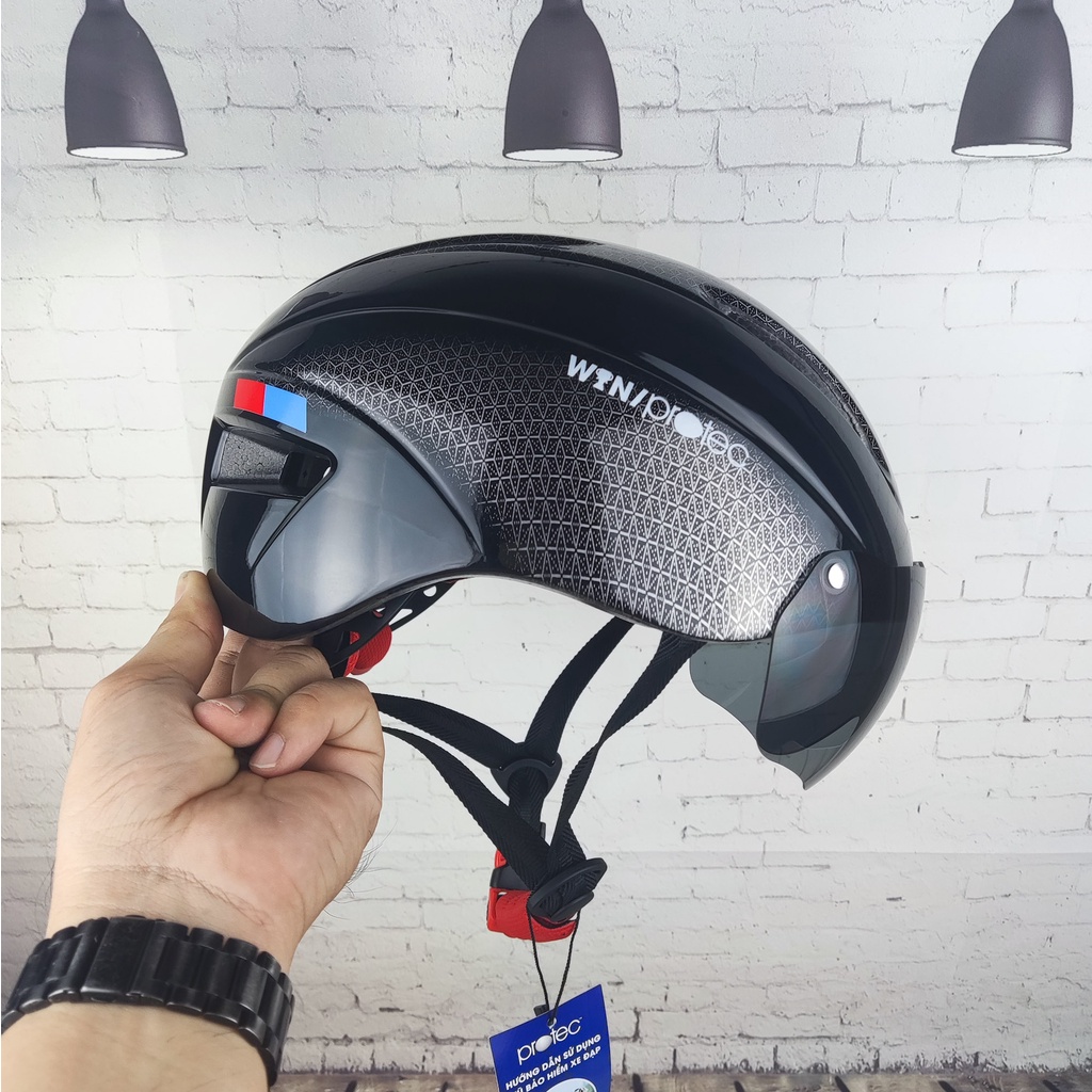 MŨ BẢO HIỂM XE ĐẠP CÓ KÍNH WIN 018 - CÓ ĐÈN