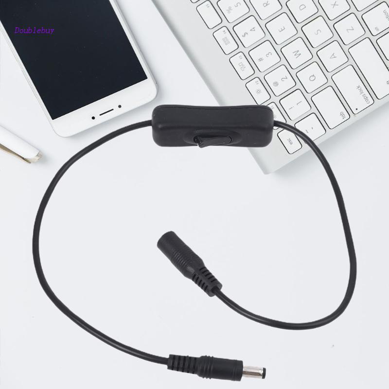 Cáp Mở Rộng 5.5x2.5mm Male Sang Female Với Công Tắc On Off Cho Đèn LED Dây