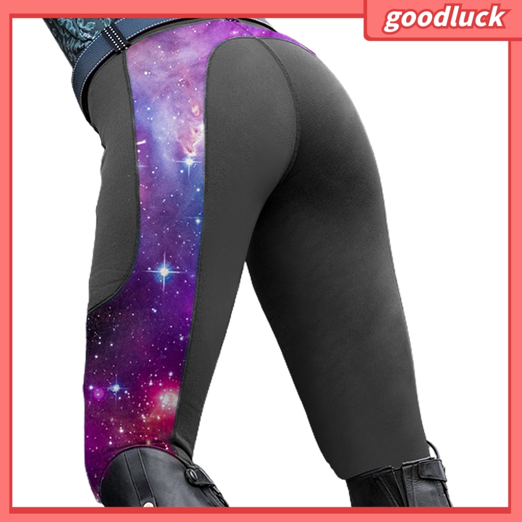 [ULK] Quần Dài Dáng Ôm Lưng Cao Họa Tiết Bầu Trời Sao Cưỡi Ngựa Thời Trang Cho Nữ