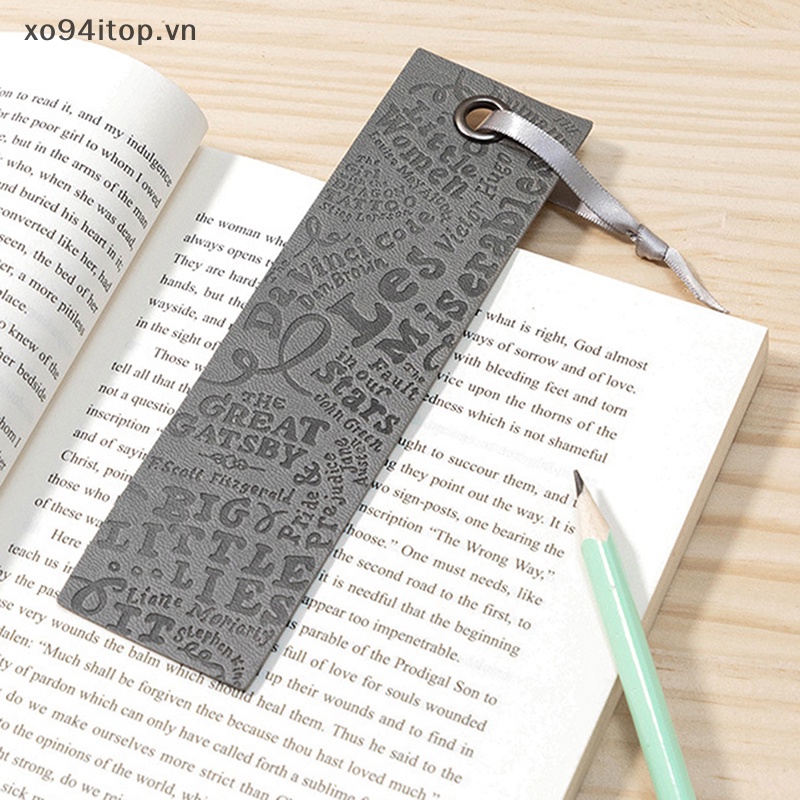 Xoitop Thẻ Đánh Dấu Trang Sách Bằng Da Thật In Chữ Tiếng Anh Cầm Tay Dùng Làm Quà Tặng Giáo Viên