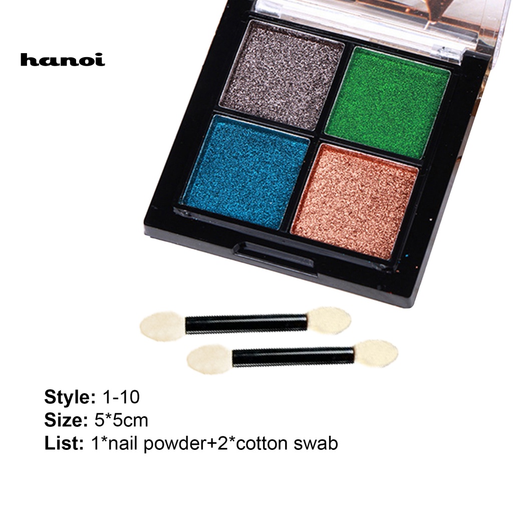 1 Bảng Phấn Nhũ Kim Tuyến 4 Màu Đa Năng Trang Trí Móng Tay Nghệ Thuật