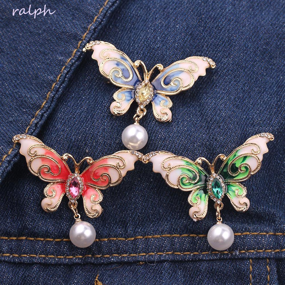 Trâm Cài Áo Hình Bướm Tráng Men Nhỏ Giọt Cho Nữ|Kẹp Khăn Choàng Cổ / Khăn Choàng Thời Trang Thanh Lịch