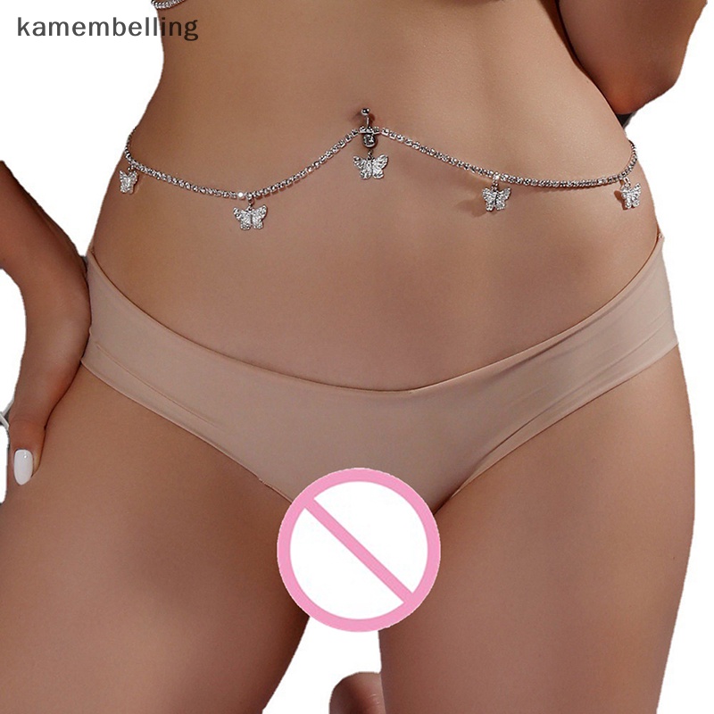 Dây Xích Đeo Hông Bằng Bạc Đính Đá Hình Bướm Quyến Rũ