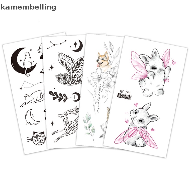 Kamembelling Hình Xăm Dán Tạm Thời Họa Tiết Động Vật Màu Đen Cho Nam Và Nữ