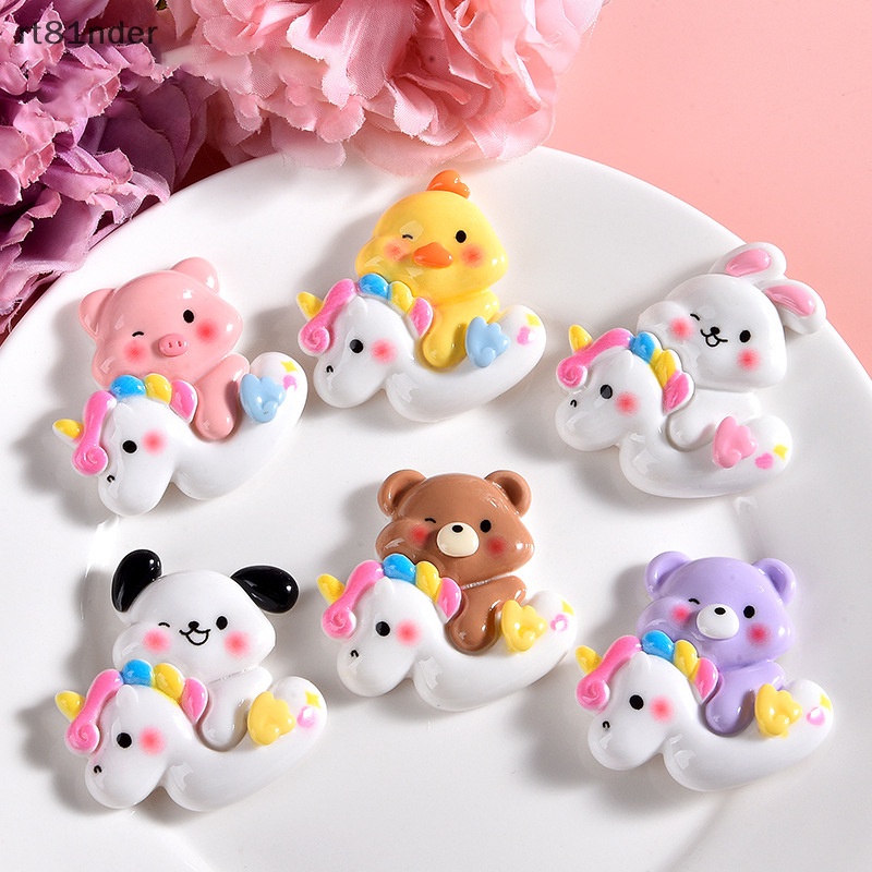 Rt Set 3 Tượng Kỳ Lân Mini Bằng Nhựa Resin Trang Trí Bánh Kem / Điện Thoại / Xe Hơi DIY