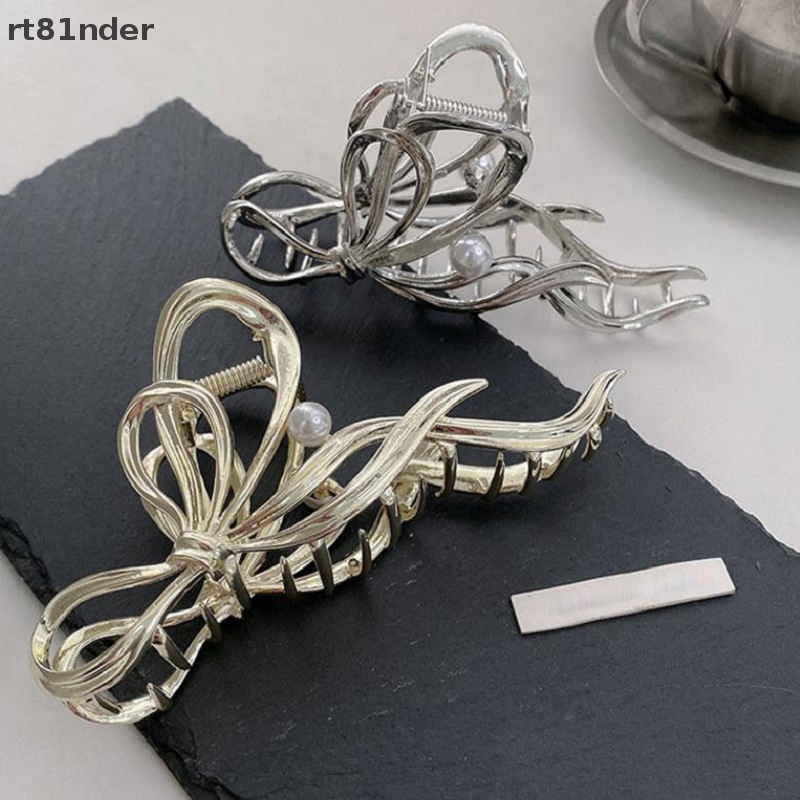 Kẹp Tóc Đính Ruy Băng Màu Vàng / Bạc Thời Trang Cho Nữ