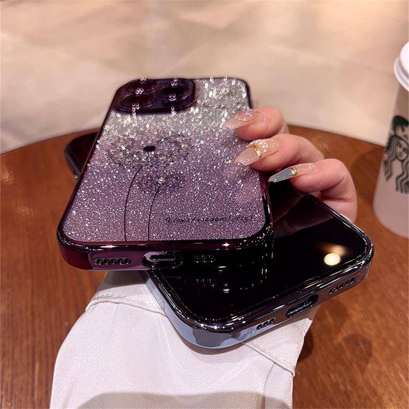 Ốp Điện Thoại TPU Mềm Trong Suốt Chống Sốc In Hình Hoa Bồ Công Anh Sáng Tạo Cho iPhone 14 pro max 12 13 pro max 11 pro max Lưng