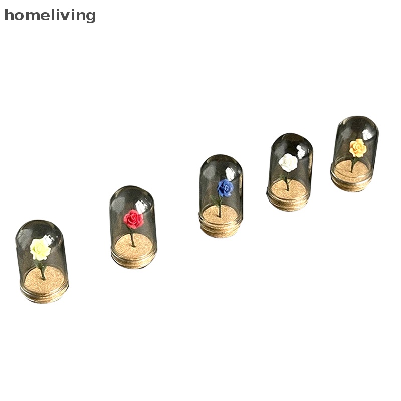 1 Mô Hình Hoa Hồng Nhỏ Bằng Kính Trang Trí Nhà Búp Bê