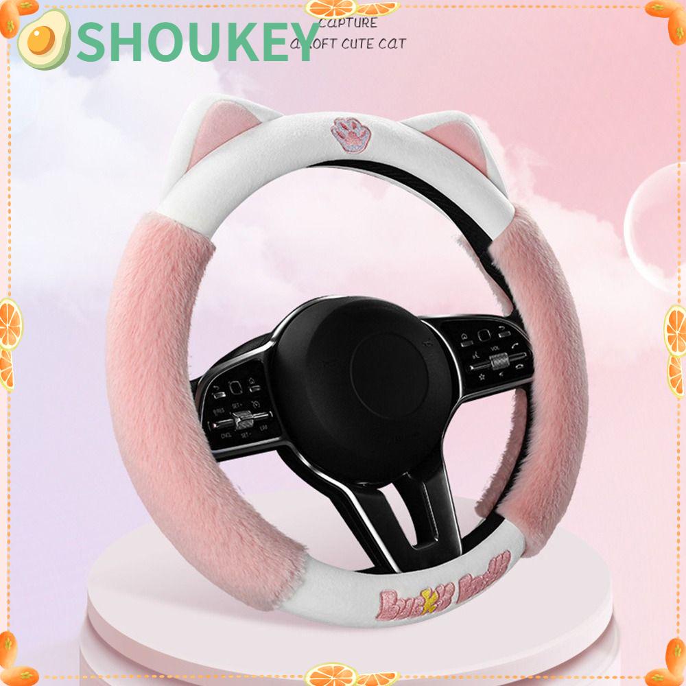 Vỏ Bọc Vô Lăng Phối Lông Trang Trí Nội Thất Xe Hơi SHOUKEY