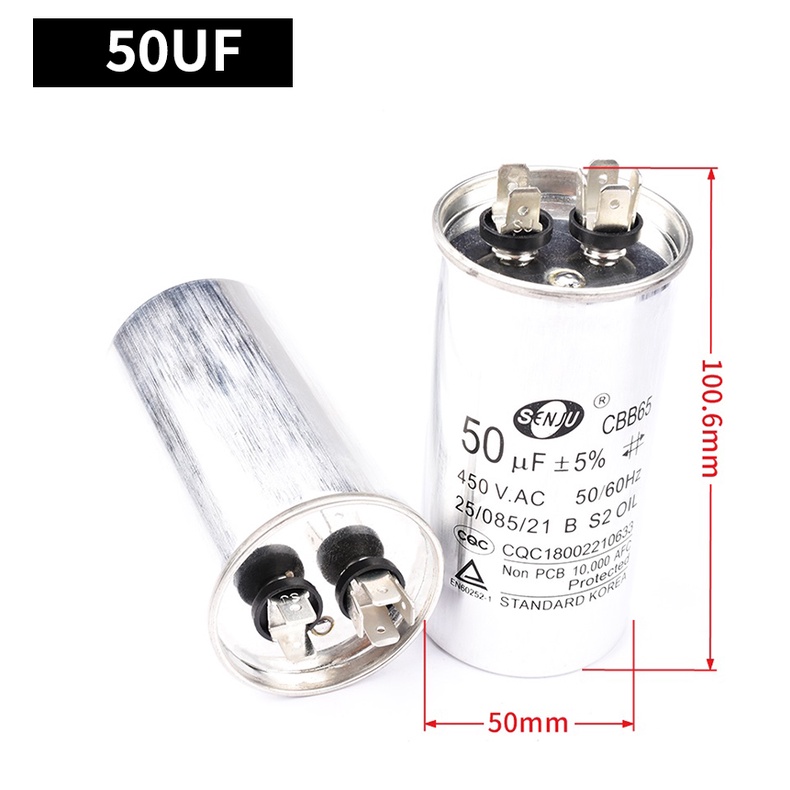 Tụ Điện Động Cơ 450VAC 5UF 6UF 8UF 10UF 12UF 15UF 20UF 25UF 30UF 35UF 40UF 45UF 5% Chất Lượng Cao