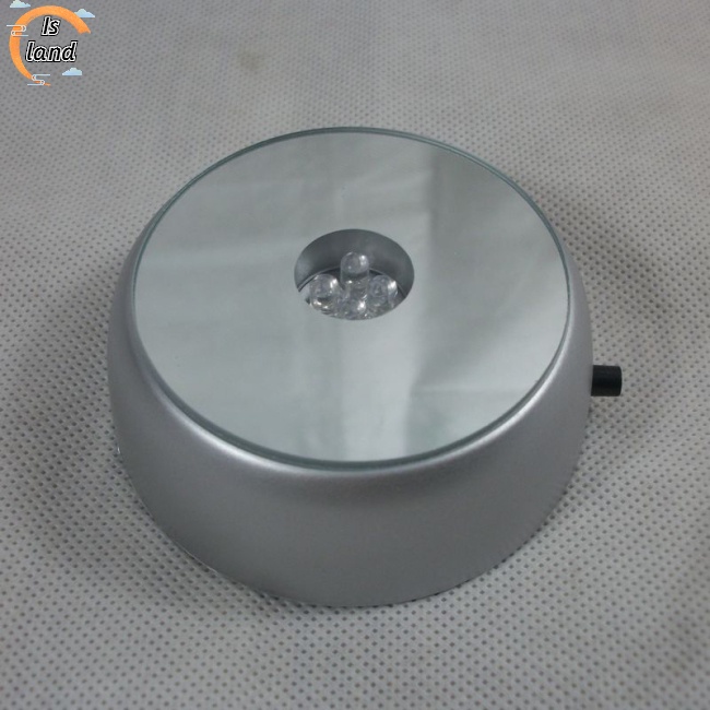 Đế Tròn 4 Đèn LED Bằng Thủy Tinh Trong Suốt Dùng Trưng Bày Cocktail