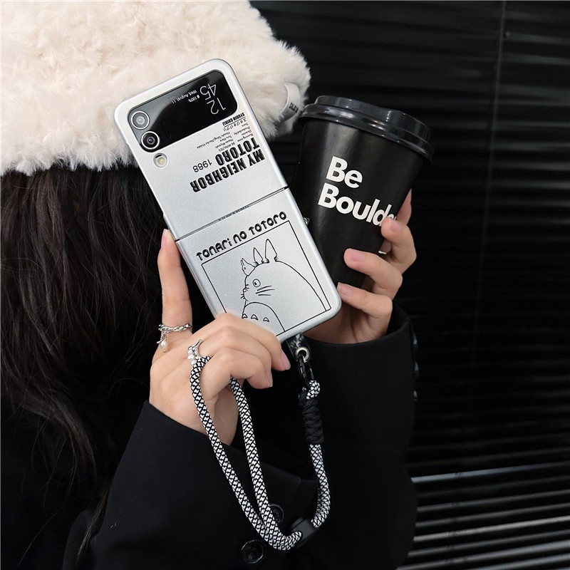 Ốp Điện Thoại Nhựa Cứng Chống Sốc In Hình Totoro Dễ Thương Cho Samsung Galaxy Z Flip 4 Z Flip 3 5G