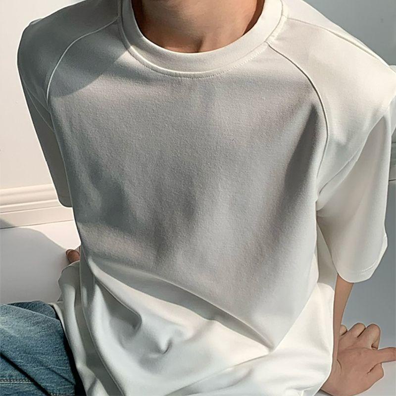 Áo Thun Tay Ngắn Dáng Rộng Màu Trơn Phong Cách Hàn Quốc Thời Trang Cho Nam Và Nữ510