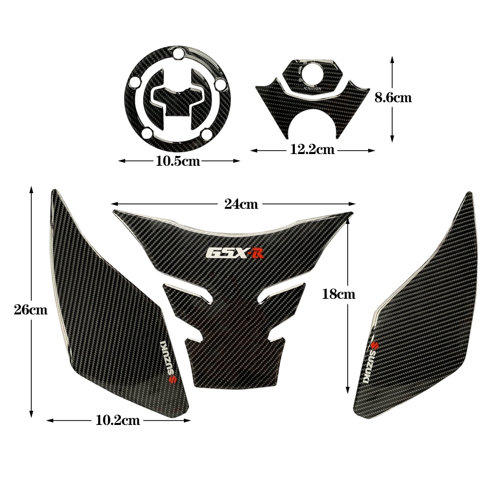 SUZUKI Miếng Dán Trang Trí Bình Nhiên Liệu Hình Xương Cá Chống Trượt Chống Thấm Nước GSX R 250 / GSX 250R