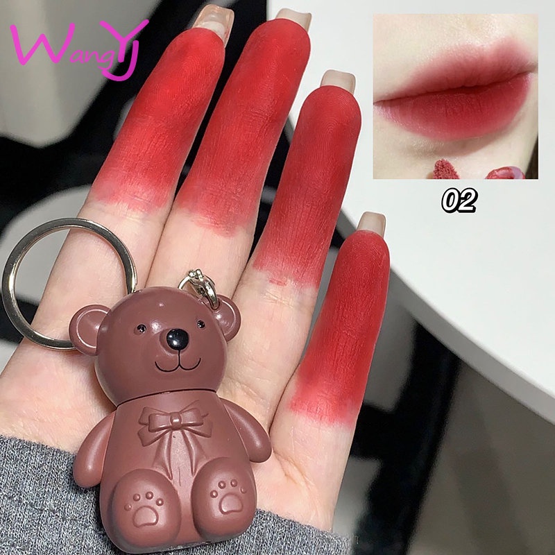 Set 6 Son Môi Kèm Móc Khóa Hình Gấu Nâu Dễ Thương