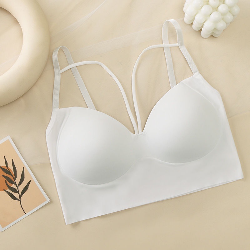 Áo Ngực Thể Thao Không Gọng Không Đường May Chống Chảy Xệ Có Size Lớn Bằng Lụa Mát Phối Ren Dành Cho Nữ