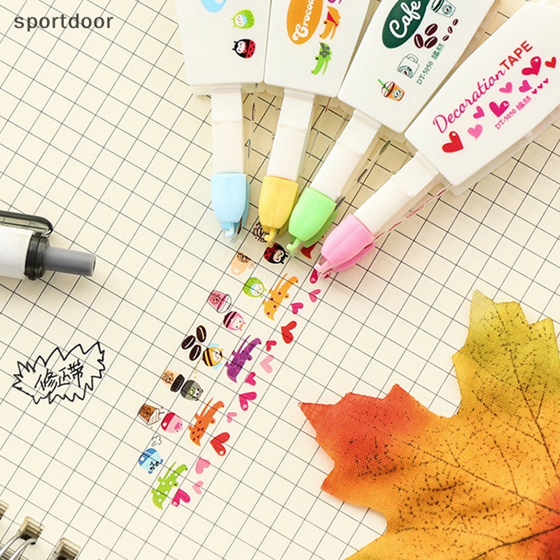 [sportoutdoor] Bộ 4 Bút Xóa Dạng Cuộn Băng Keo Có Lõi Thay Thế Dễ Thương Trang Trí Văn Phòng / Trường Học [out]