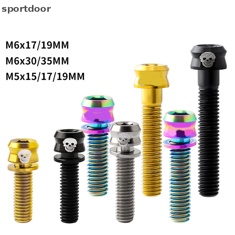 Bộ 4 Ốc Vít M5 * 15 / 17 / 19 Bằng Titan Chuyên Dụng Cho Phanh Đĩa Xe Đạp Leo Núi