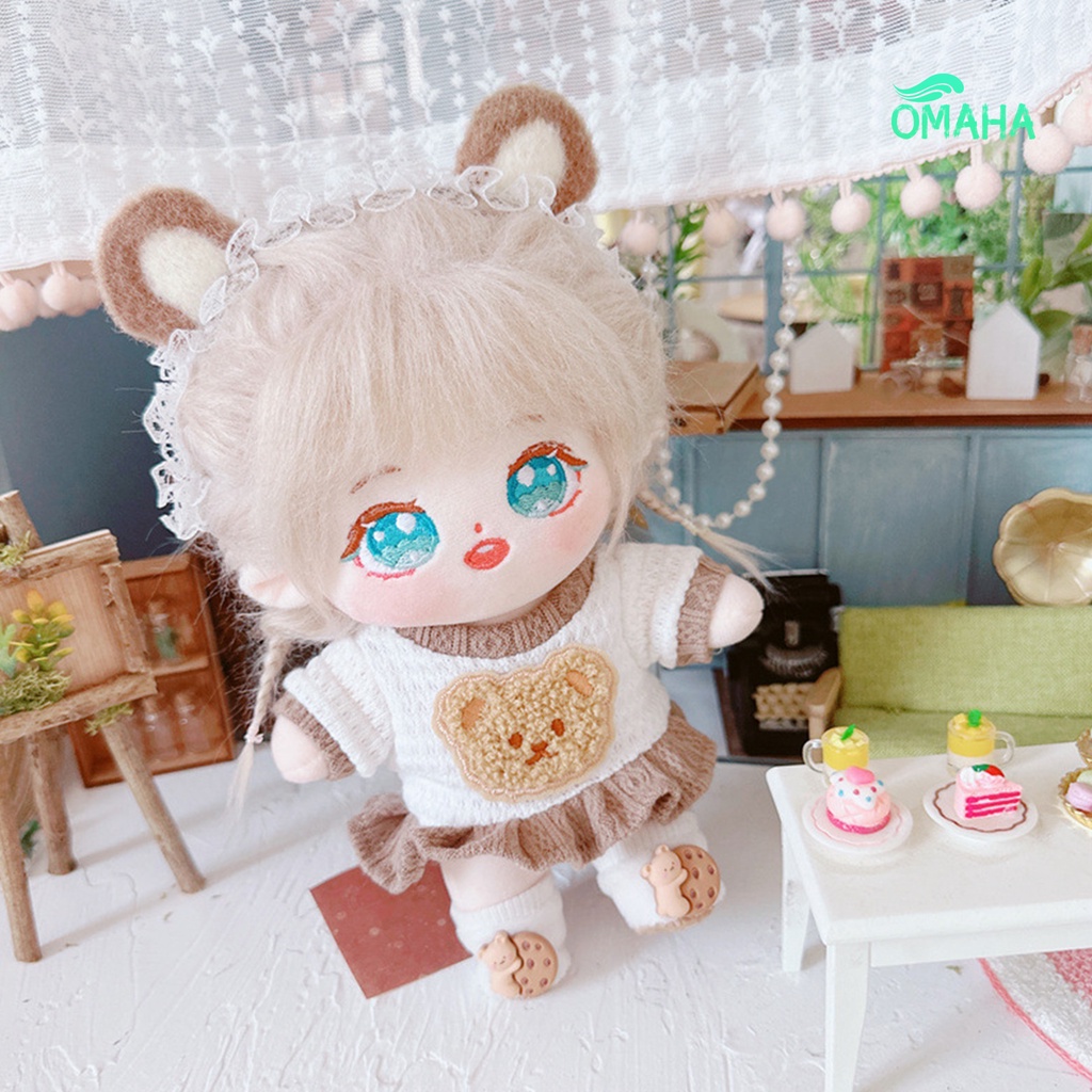 Búp Bê Nhồi Bông Vải Cotton Mềm Mại Hình Chú Gấu Dùng Làm Trang Phục Chụp Ảnh