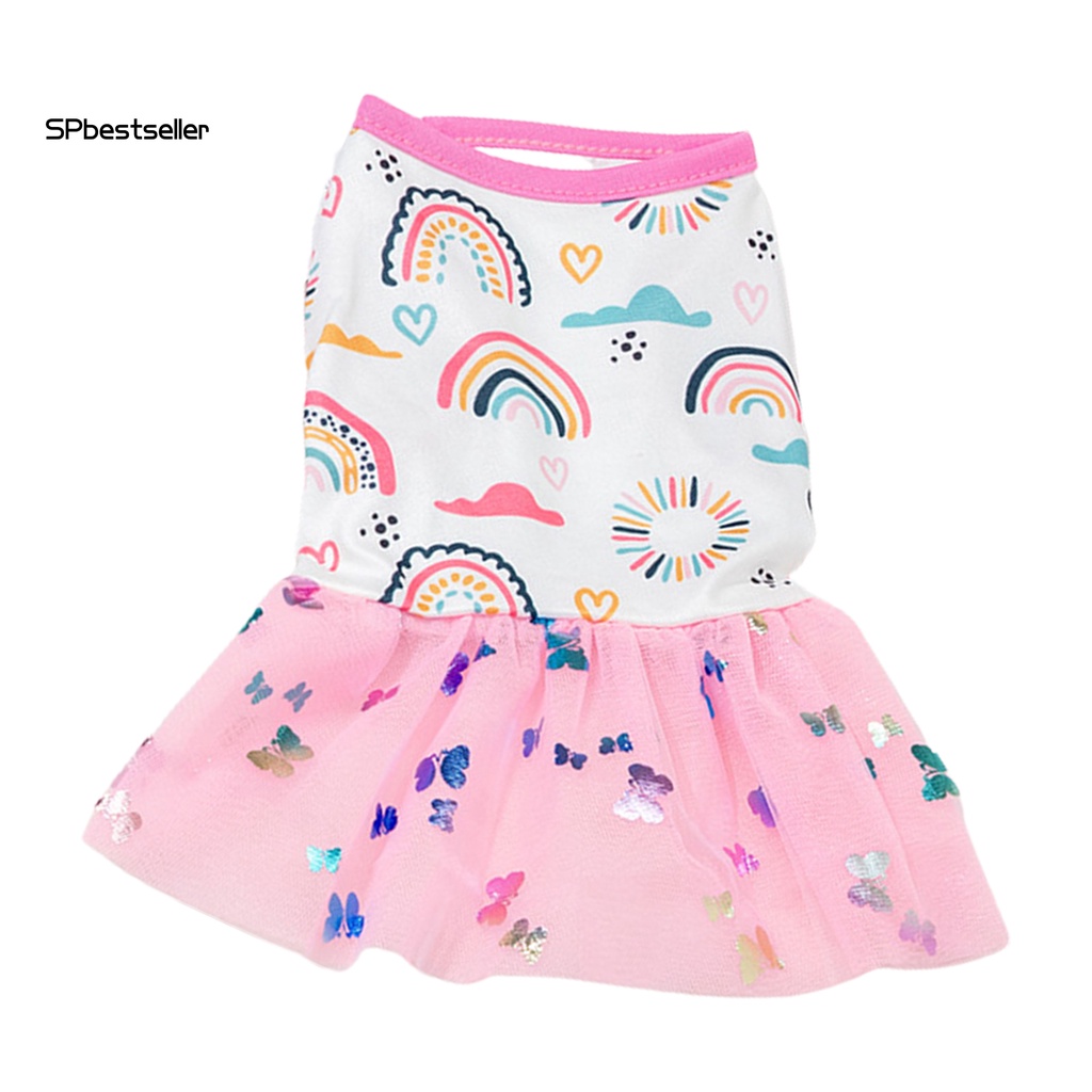 Đầm Công Chúa Hai Dây Viền Ren Dễ Thương Thời Trang Mùa Hè Cho Thú Cưng