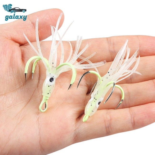 Galaxy Set 5 Mồi Giả Nhử Cá Hình Mực Phát Quang Gắn Kèm Móc Câu