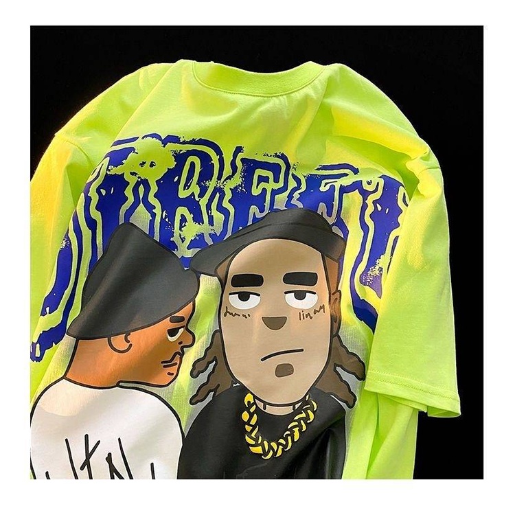 Fashion Brand Ins Summer New Short Sleeve T-shirt Men's and Women's Korean-Style Loose European and American Street Hip Hop Couple's Half Sleeve Top Np5L