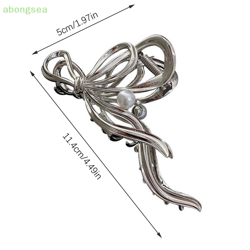 Kẹp Tóc Đính Ruy Băng Màu Vàng / Bạc Thời Trang Cho Nữ