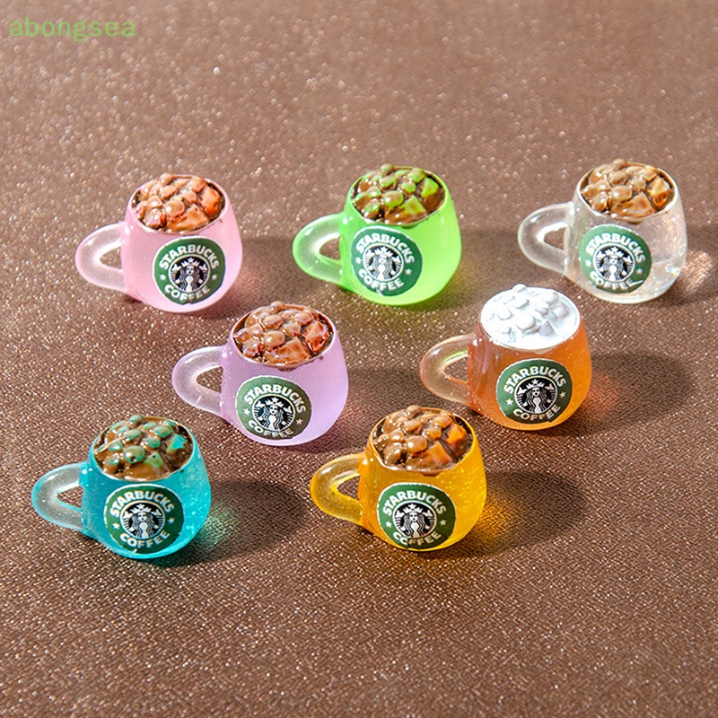Abongsea Set 5 Cốc Uống Nước Bằng Resin Cabochon Trang Trí Điện Thoại Sổ Tay Diy