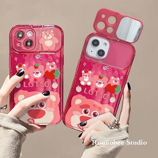 Ốp Điện Thoại Hình Gấu Và Dâu Tây Màu Hồng Cho Iphone 11 Pro Max 12 13 14 Pro Max 7 8 Plus SE2020 XS Max XS Plus Max