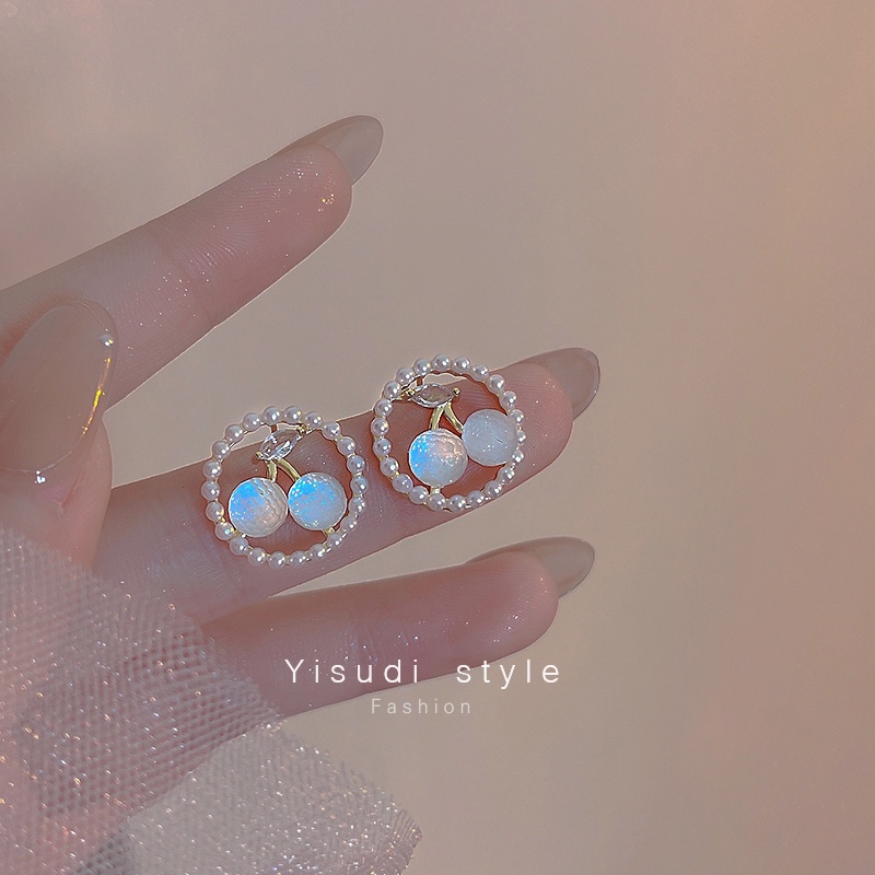 Khuyên Tai Bạc S925 Đính Ngọc Trai Thời Trang Cao Cấp 2023