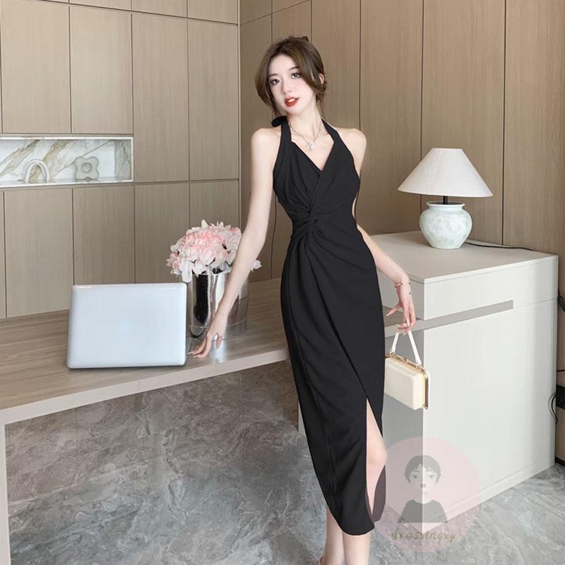 Đầm Midi Sát Nách Cổ Chữ V Màu Sắc Thanh Lịch Dành Cho Nữ