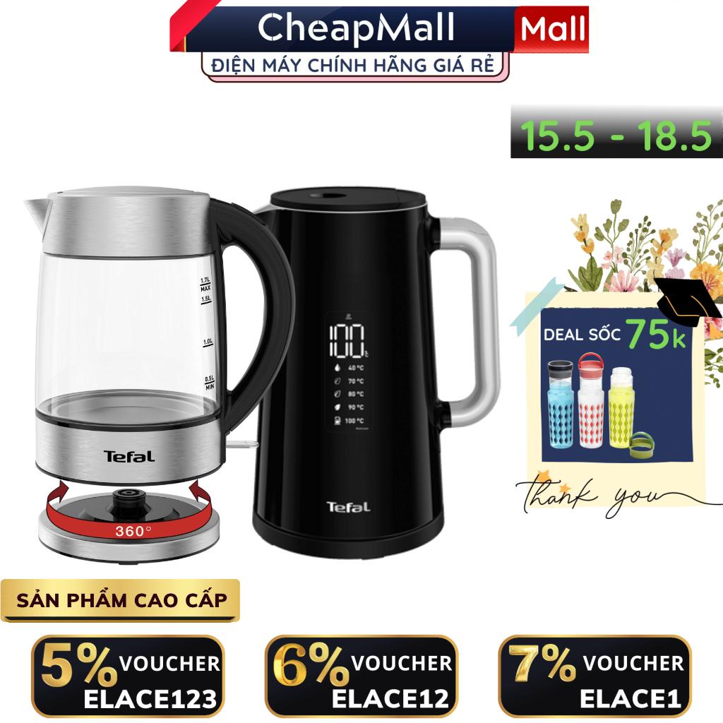 Bình siêu tốc Tefal tự ngắt khi nước sôi và cạn nước, Ấm nước dung tích 1.2 - 1.7L, công suất 1800W - 2400W - CheapMall