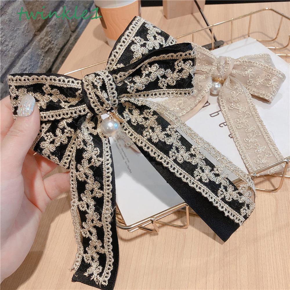 Kẹp Tóc Nơ Satin Lấp Lánh Thời Trang Mùa Xuân Mới Cho Nữ