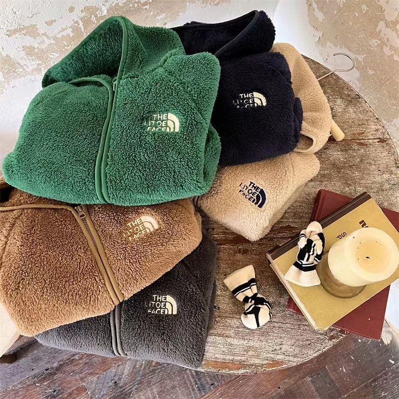 Áo Khoác Len Lông Cừu San Hô Giữ Ấm Phong Cách Phương Tây Thời Trang Thu Đông Cho Bé Trai Và Gái