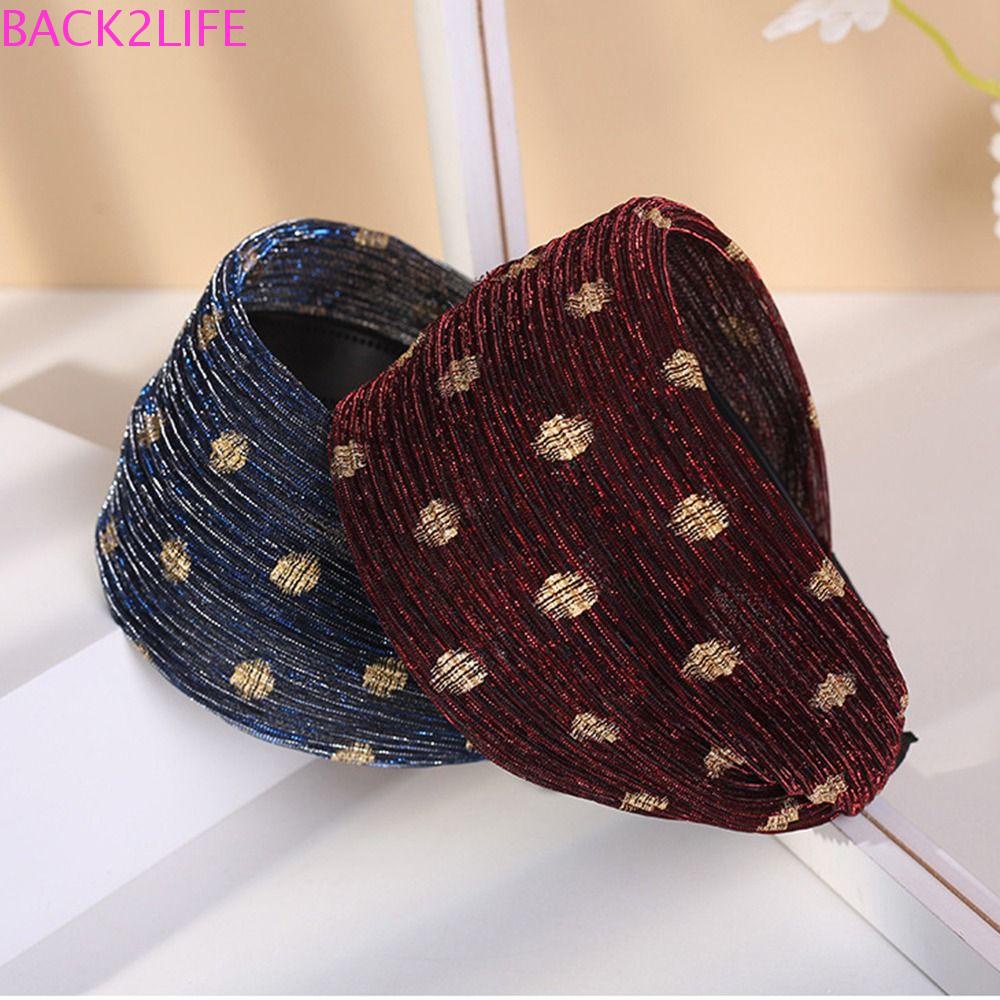 Băng Đô Cài Tóc Họa Tiết Chấm Bi 2 Lớp Đơn Giản Thời Trang Dành Cho Nữ