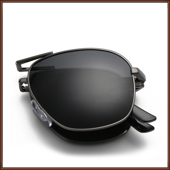 Kính Chống Tia uv Phân Cực Mặt Tròn Dạng Gập Thời Trang Cho Nam