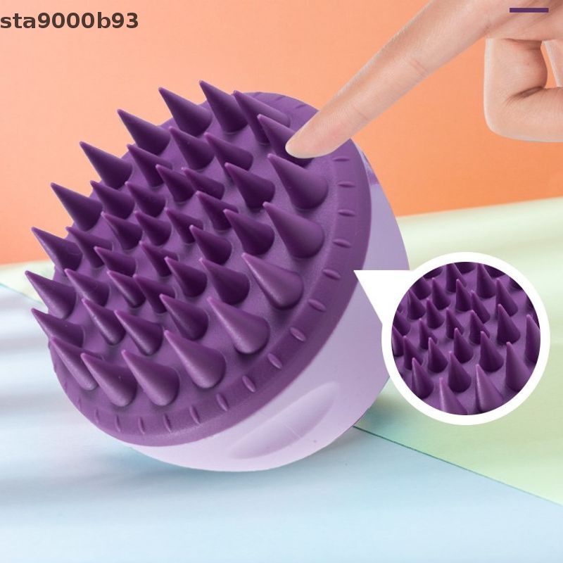 Xách tay Silicone dầu gội đầu bàn chải cầm tay Vòng mềm da đầu massage tóc bàn chải mới