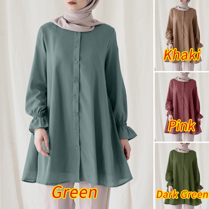 Zanzea Áo Sơ Mi Búp Bê Dài Tay Cổ Lá Sen Thời Trang Nữ