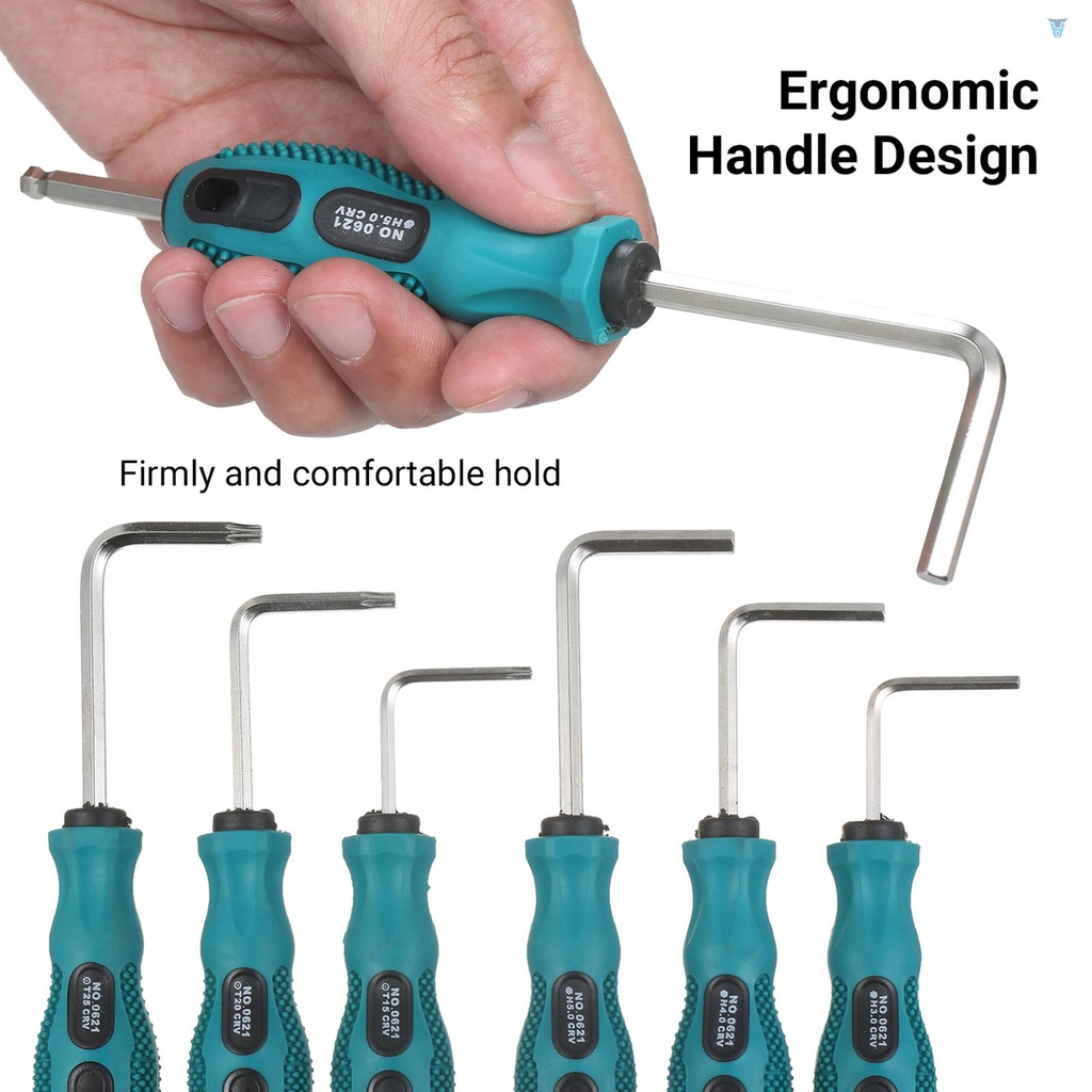 Bộ Cờ Lê Allen Bằng Thép Vanadium Với Tay Cầm TPU Tiện Dụng