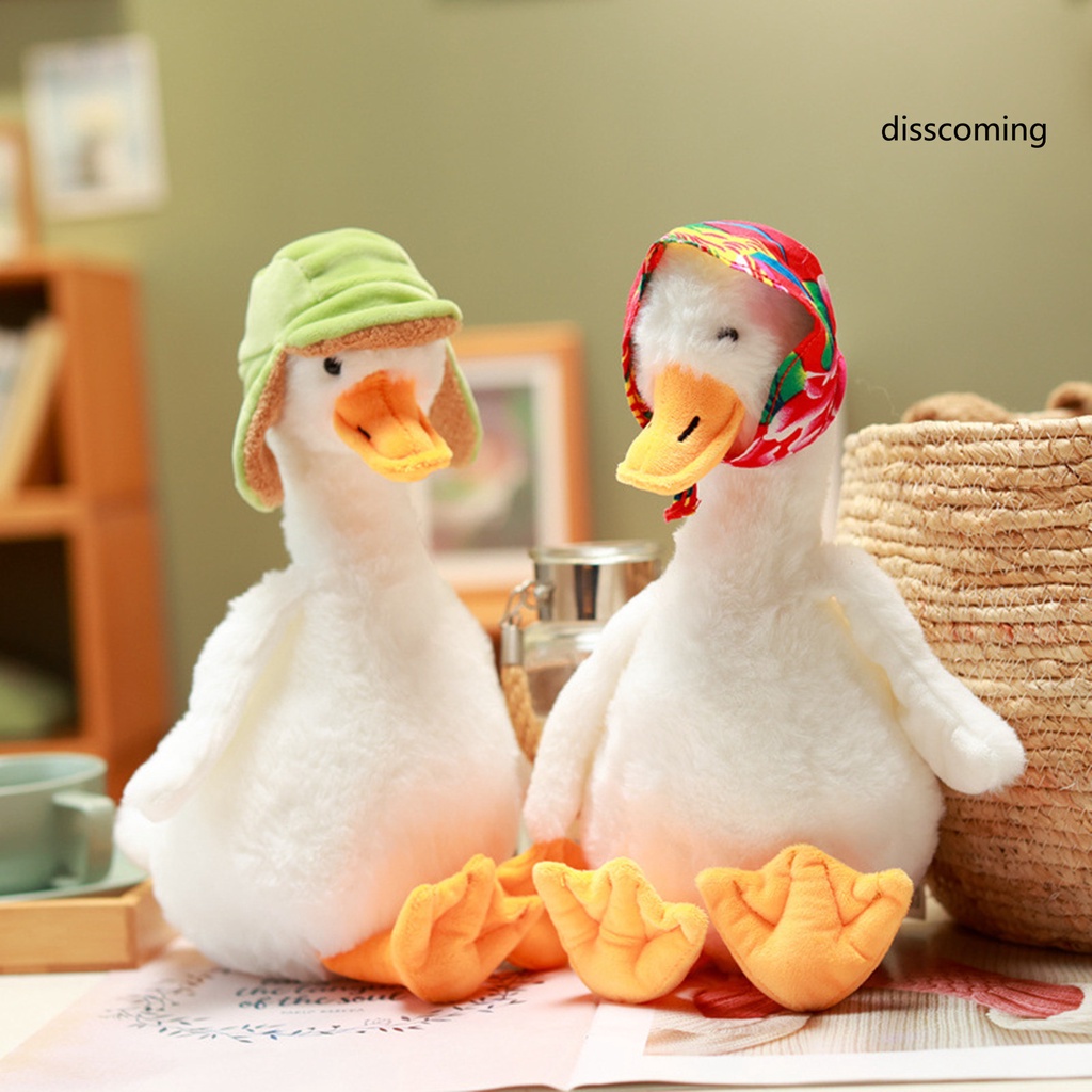 Thú Nhồi Bông Hình Con Ngỗng 3D Mắt Trắng Dễ Thương 35cm Trang Trí Nhà Cửa