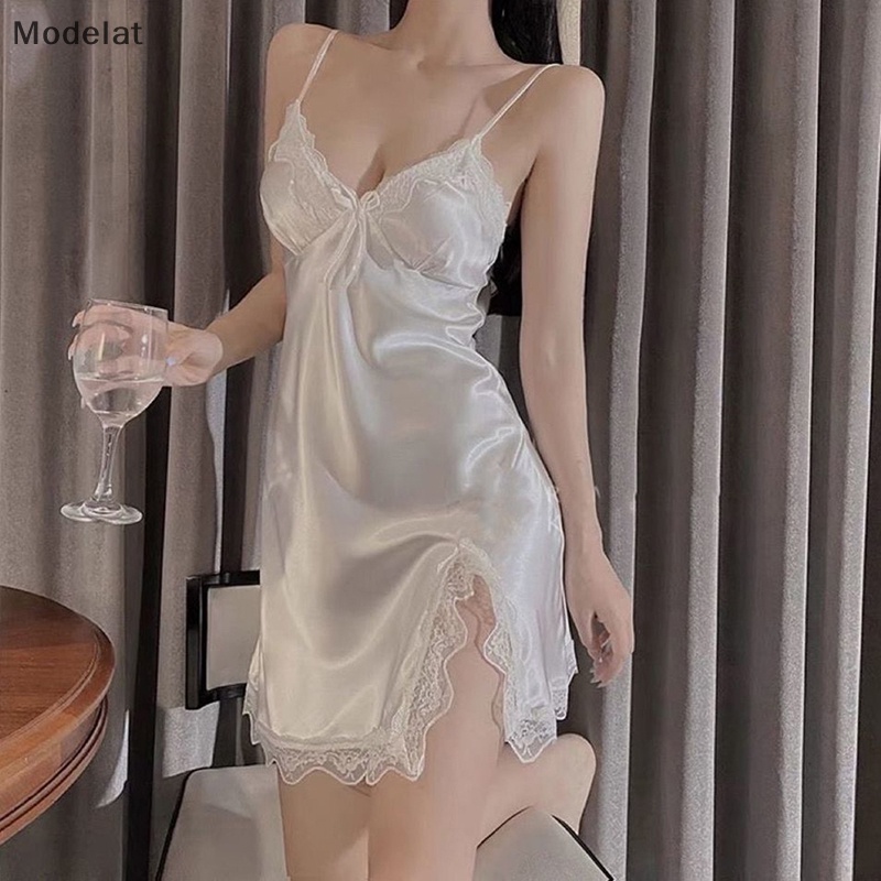 Mfc Đồ ngủ Hai Dây Cổ Chữ V Phối Ren Gợi Cảm Cho Nữ