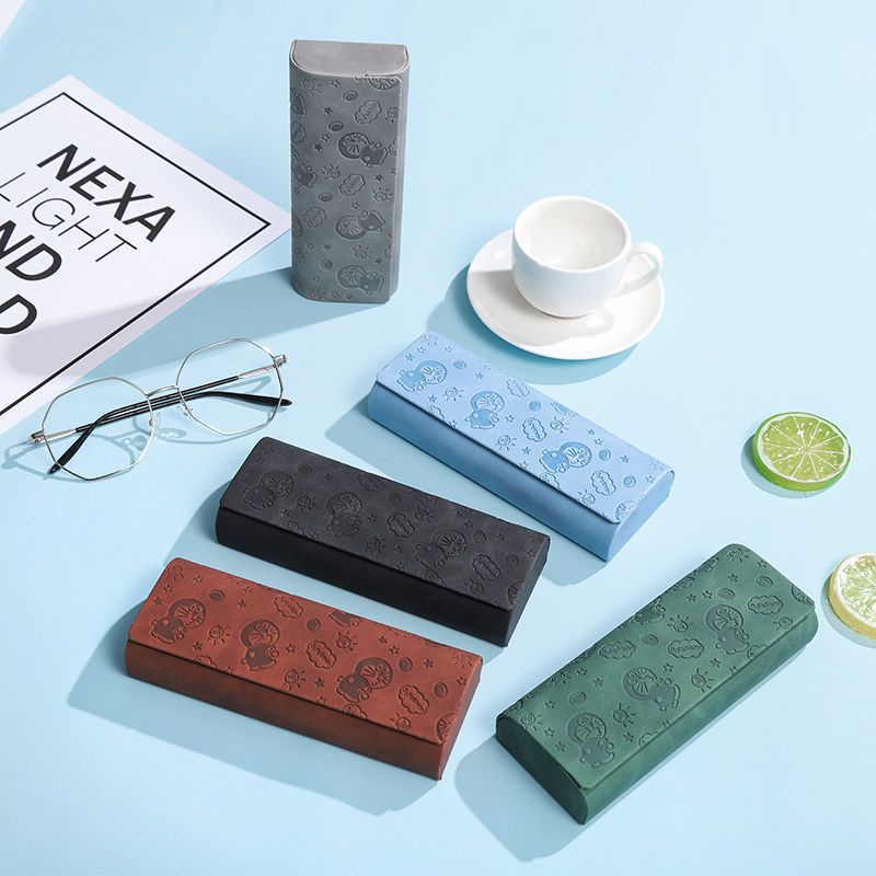 Hộp Đựng Mắt Kính Bằng Da Từ Tính Họa Tiết Mèo Máy Doraemon Hoạt Hình Dễ Thương