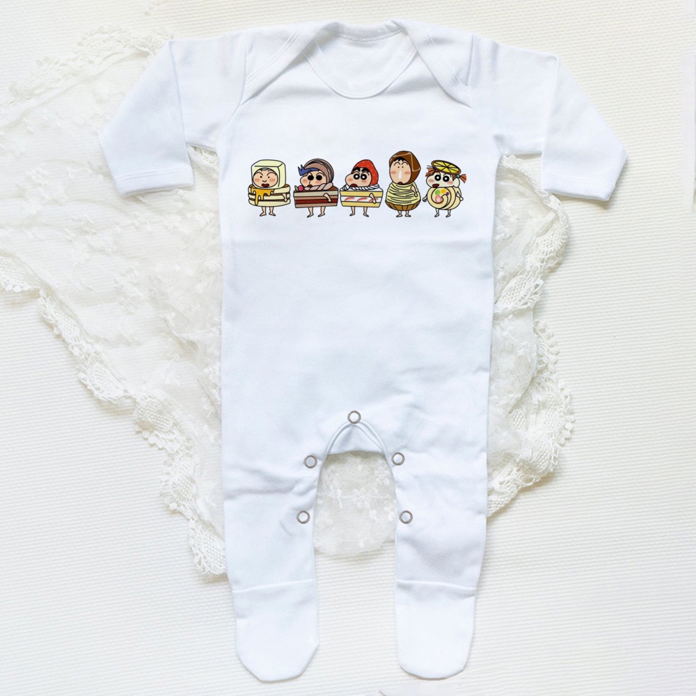 Bộ Áo Liền Quần Ngủ In Hoạt Hình shin chan Dễ Thương Cho Bé Sơ Sinh