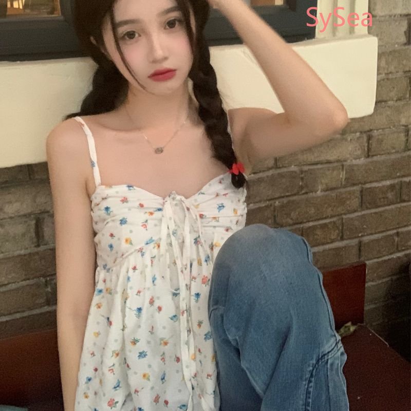 Áo Hai Dây Họa Tiết Hoa Xinh Xắn Thời Trang Mùa Hè Cho Nữ