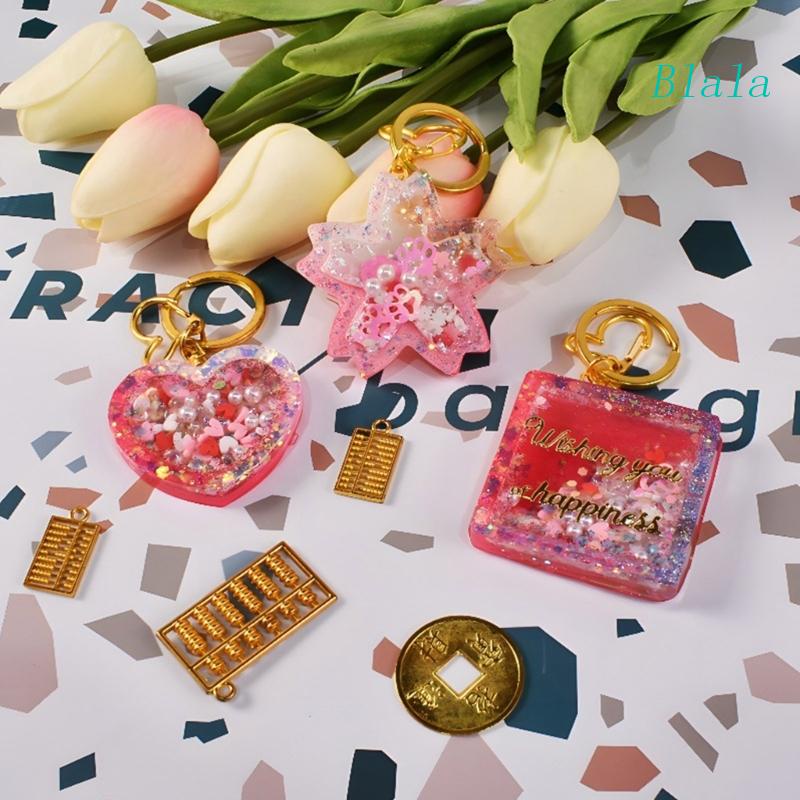 Khuôn Silicone Làm Móc Khóa Hình Ngôi Sao / Mặt Trăng DIY