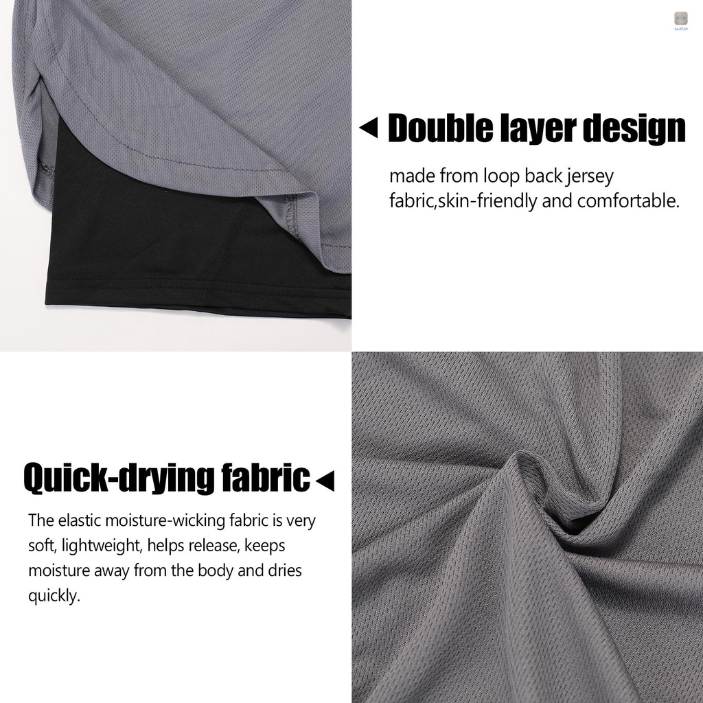 Quần Short Thể Thao Nam 2 Trong 1 Có Túi